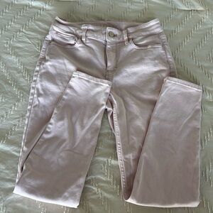 WHBM pale pink skinny ankle jeans size 0 EUC